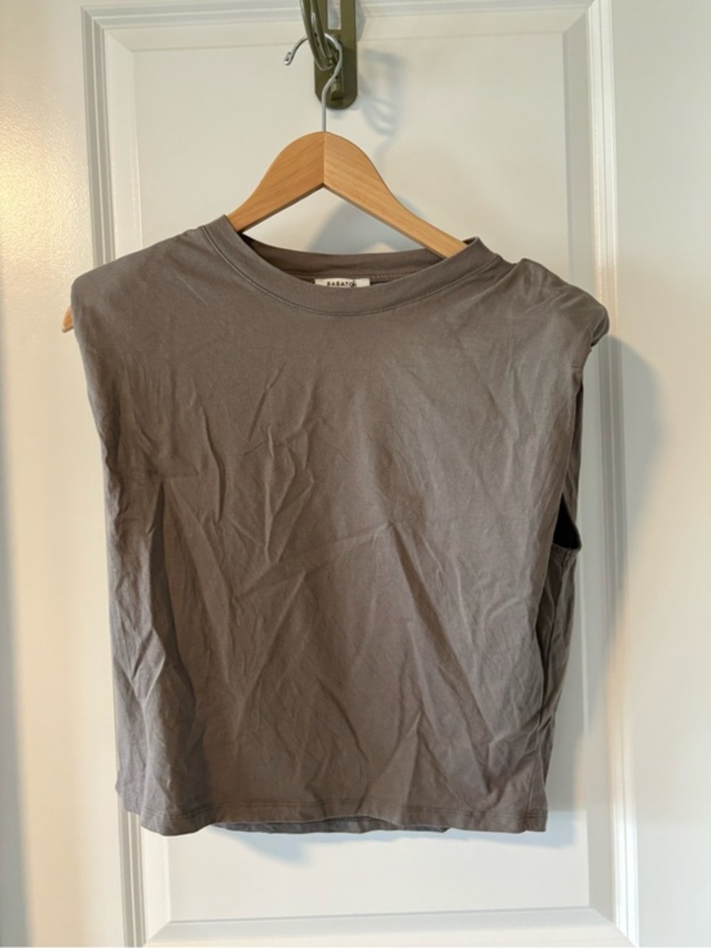 Babaton Cropped Muscle Tank in Light Sage
